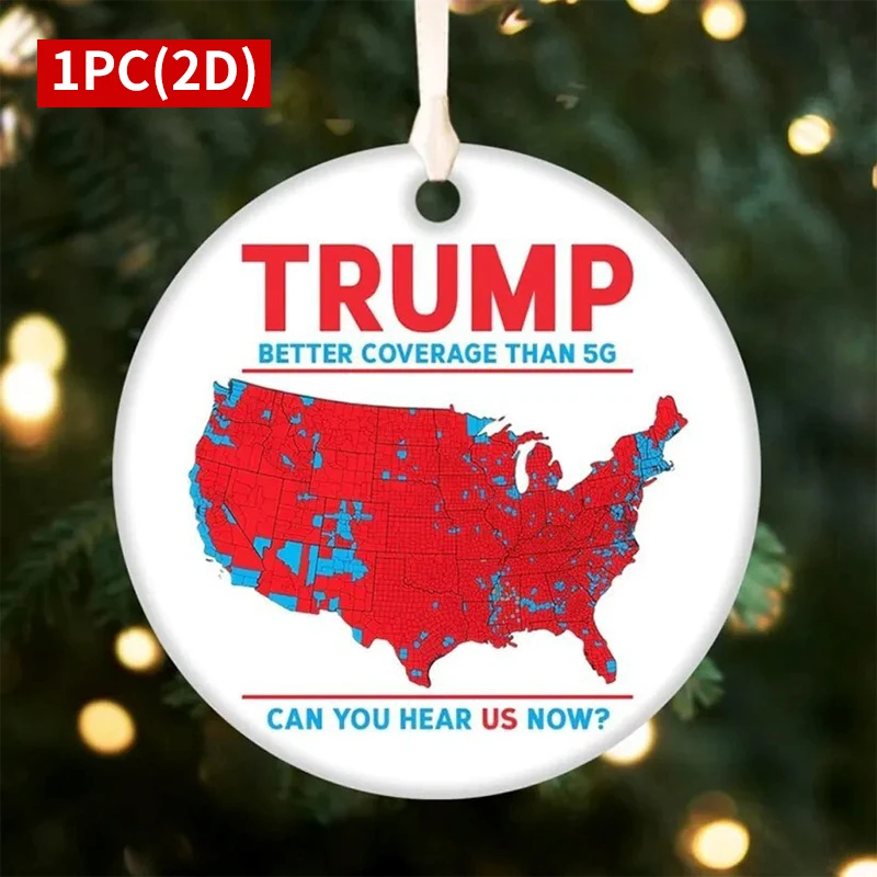 Election Map Ornament 2024 Acrylic 2024 Election Results Map President Won Again Election Christmas Tree Decoration