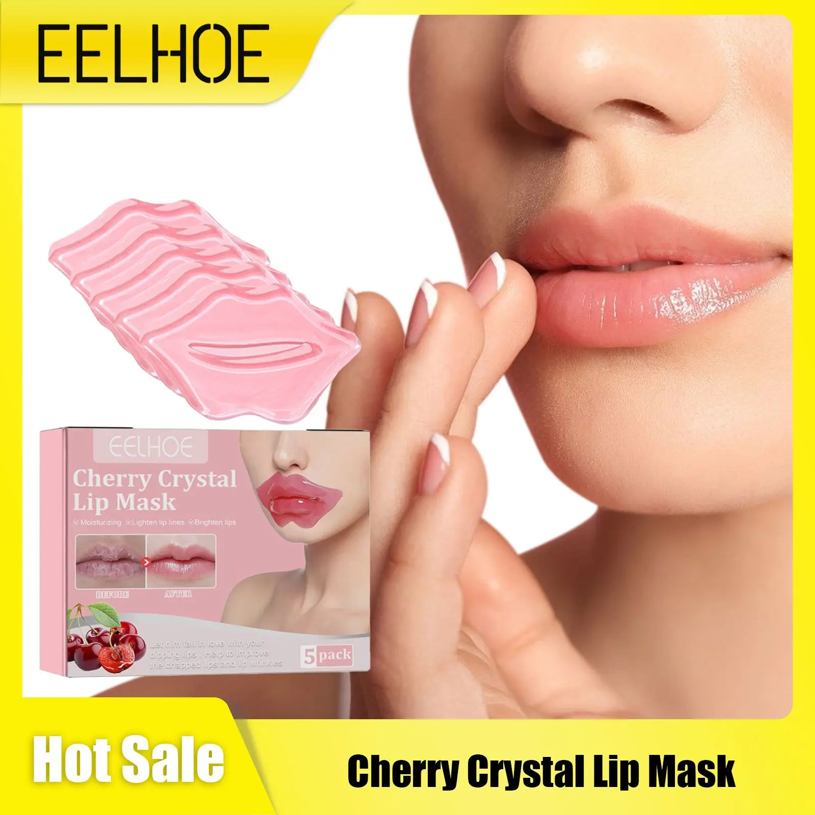 

EELHOE Pink Lips Mask Fade Lip L-ines Anti Dryness Dead Skin Removal Moisturizing Lightening Cosmetics Repair Lip Care Products