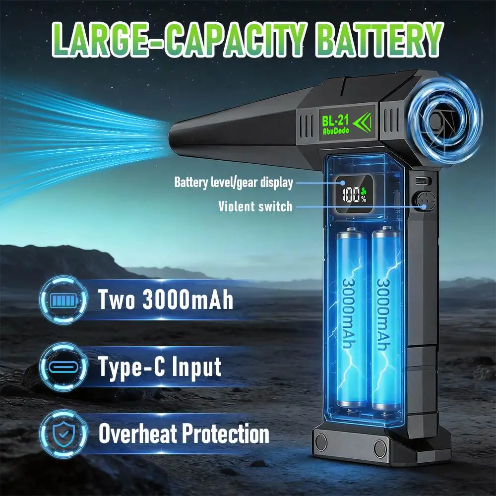 15, 000, 000 RPH Air Compressor Duster | Rechargeable Blower Charging, Large Lithium Battery, Digital Display, Eyboards