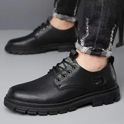 men new soft soled leather shoes Outdoor nonslip walking shoes Casual light business footwear Comfort workwear trendy male shoe