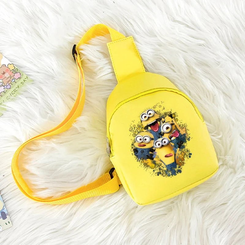 

Сумки-слинги с изображением миньонов, мультяшные сумки через плечо, сумки-сатчел с аниме-персонажами для путешествий, модные милые сумки через плечо для девочек и мальчиков, подарок