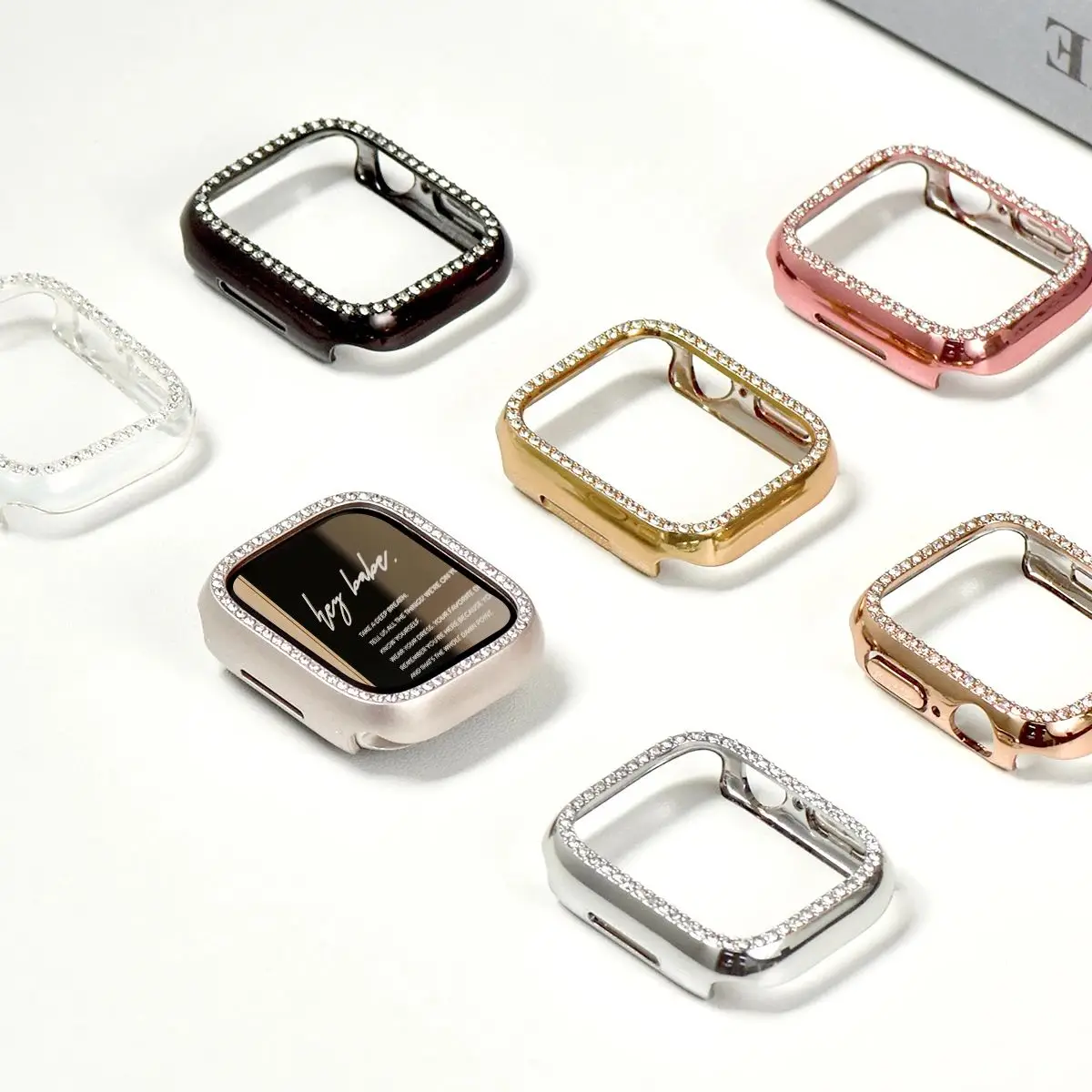 Diamond Case For Apple Watch Cover 9 8 7 41mm 45mm 44mm 40mm Bling Bumper Protector Shell For iWatch Series 8 3 4 5 6 SE