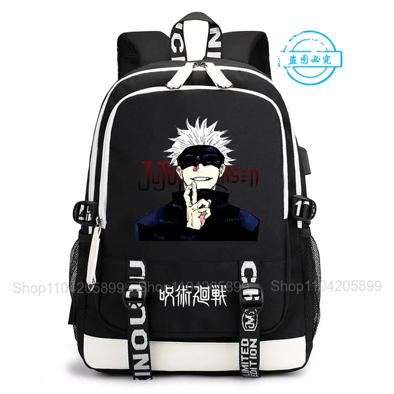Jujutsu Kaisen Backpack Anime Satoru Cosplay Mochila Large Capacity Student Boys School Bag Cartoon Laptop Travel Rucksack Gift - view 4