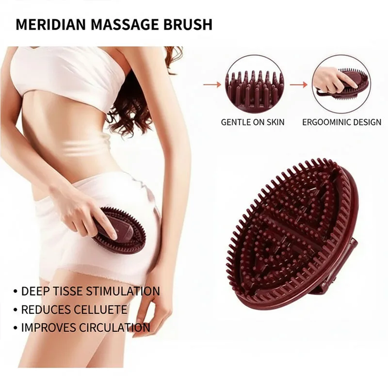 

1PCS Silicone Meridian Slimming Brush Handheld Body Massage Comb Reduce Cellulite Massage Brush gua sha Tool health