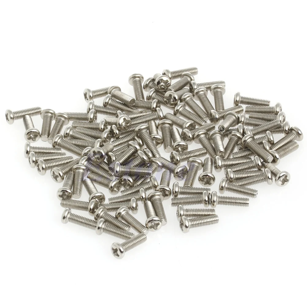 100 Pcs M3x10mm Phillips Pan for Head Screws for Cross Recessed Round for Head B