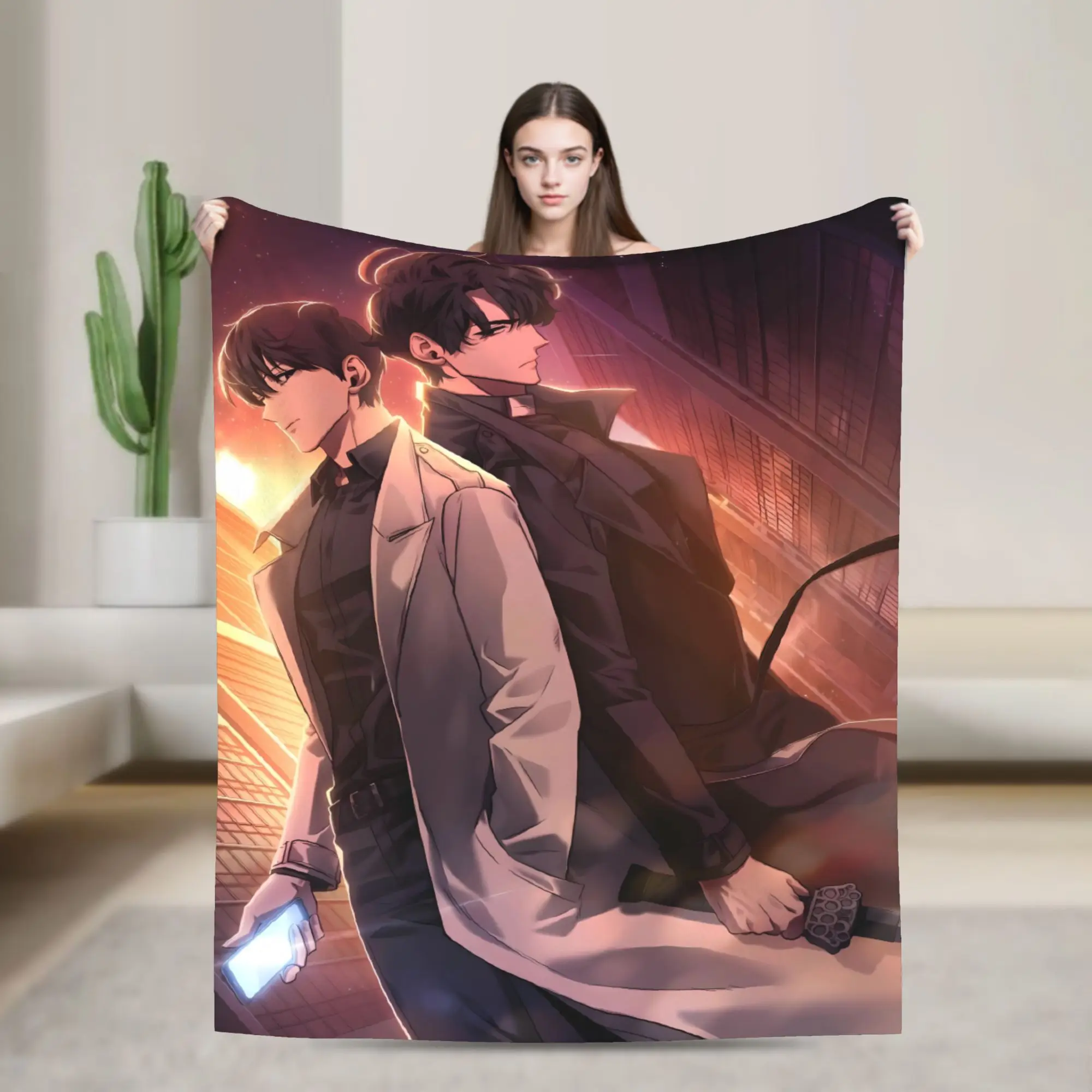Omniscient Reader Viewpoint Yoo Joonghyuk Blankets  Warm Soft Pattern Plush Blanket For Living Room Flannel Bedspread Bed Cover
