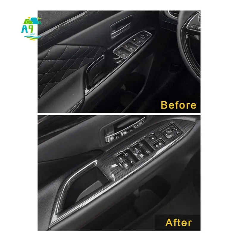 A09E-Window Button Cover Anti-Wear Parts Interior Trim Styling Protection Car Accessories For Mitsubishi Outlander 2016-2019