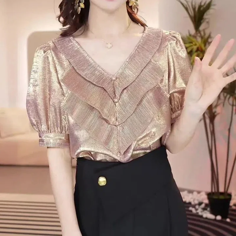 

Высококачественная элегантная темпераментная рубашка-пуловер для женщин, новый свободный свободный топ для похудения и уменьшения возраста