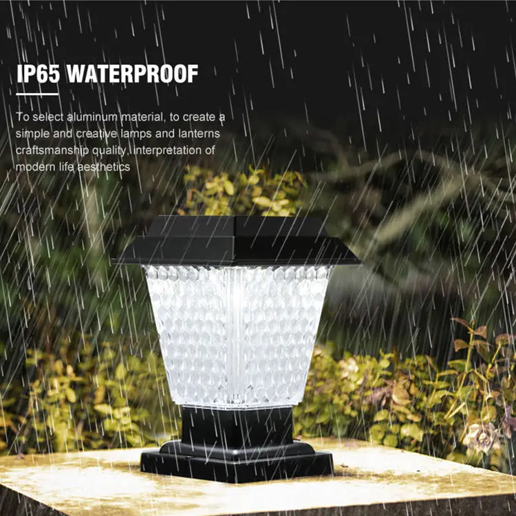 New Products 3w ABS Waterproof Ip65 Outdoor Solar Garden Gate Lights Led Solar Pillar Lights