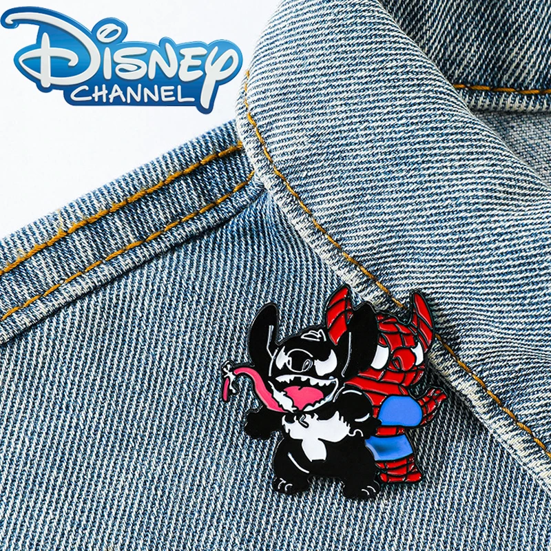 

Disney Cartoon Animated Character Metal Badge Accessories Stitch Alloy Brooch Cute Stitch COS Spider Man Decoration Wholesale