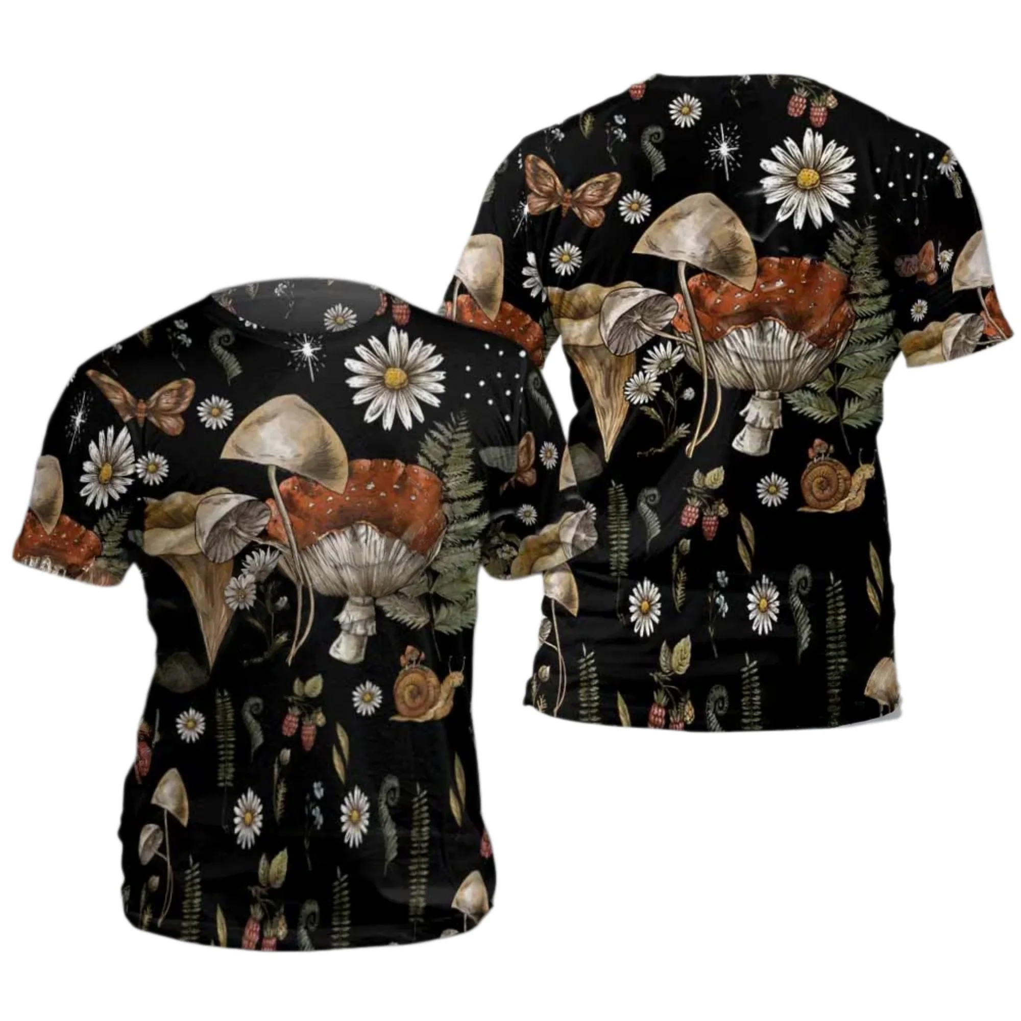 Cottagecore Mushroom 3D All Over Printed T Shirts Tee Tops shirts Unisex Tshirt Summer Unisex T-shirt