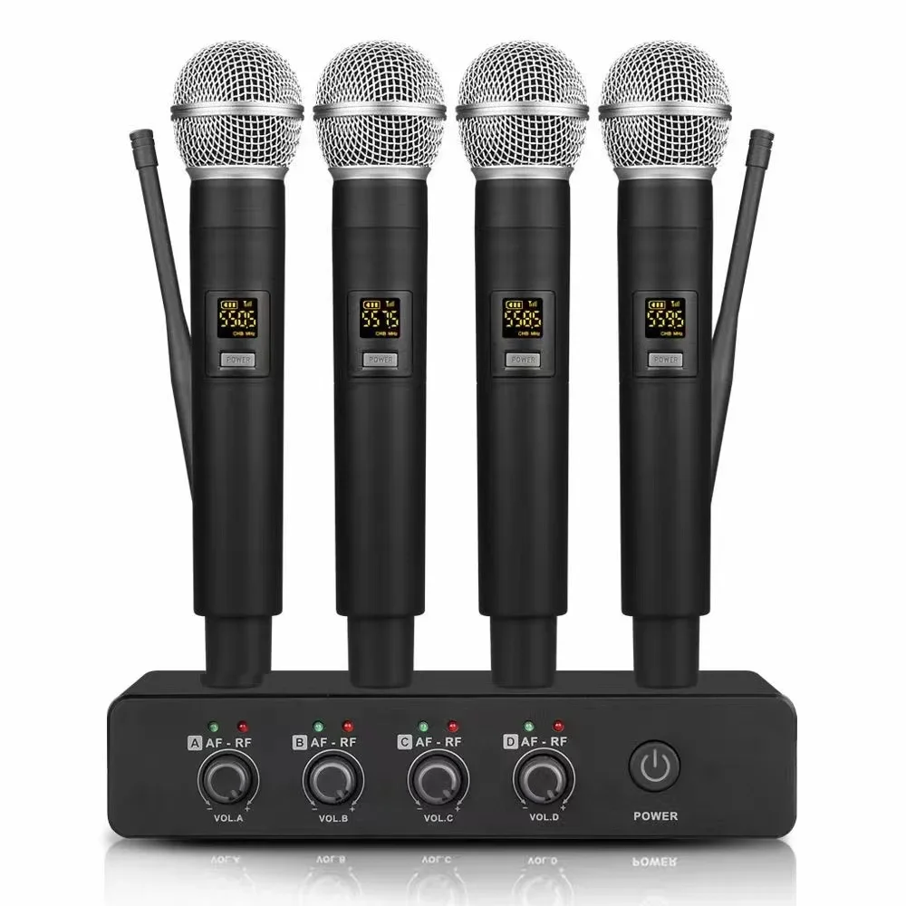 New AW06 Professional UHF Universal Karaoke Dual Channel Wireless Microphone Vocal Singer Wireless Microphone 4