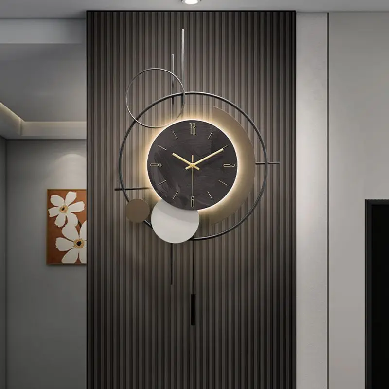 Modern European Wall Clocks Minimalist Star‑Trail Creative Sound‑Activated Lights Wall Clocks Hotel Dressing Room Home Decor