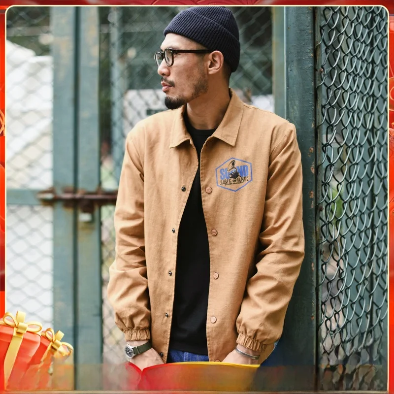 

Jaet Slim Fit Jaet из чистого хлопка с принтом Ame i Sle Long Sve Youth Stand Edition Осенняя верхняя одежда