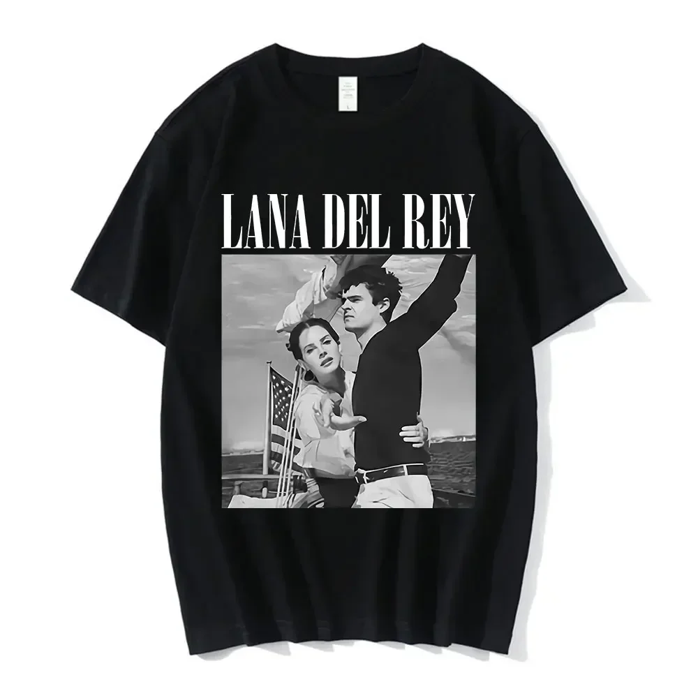 Women T-Shirts Singer Vintage Men Lana Del Rey Ldr Sailing Graphics Short-Sleeve Unisex T-Shirt Oversized Streetwear Harajuku