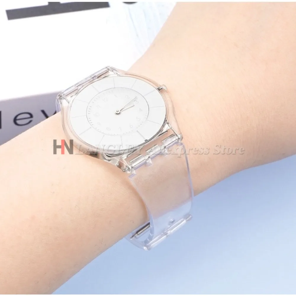 Regenbogenfarbenes Silikonarmband für Swatch Uhren, 16mm 17mm 19mm PVC Jelly Armband für Damen und Herren, Ersatzarmband – Detail 7
