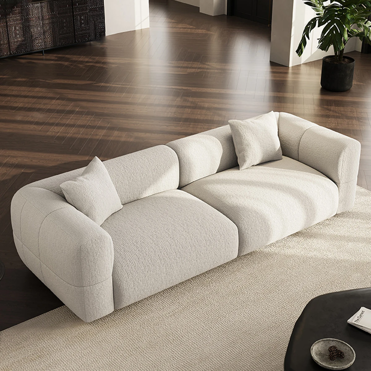 

Modern Three Seater Home Cream Style Cloud Sofa Fancy Living Room Designer Comfortable Washable Sofa