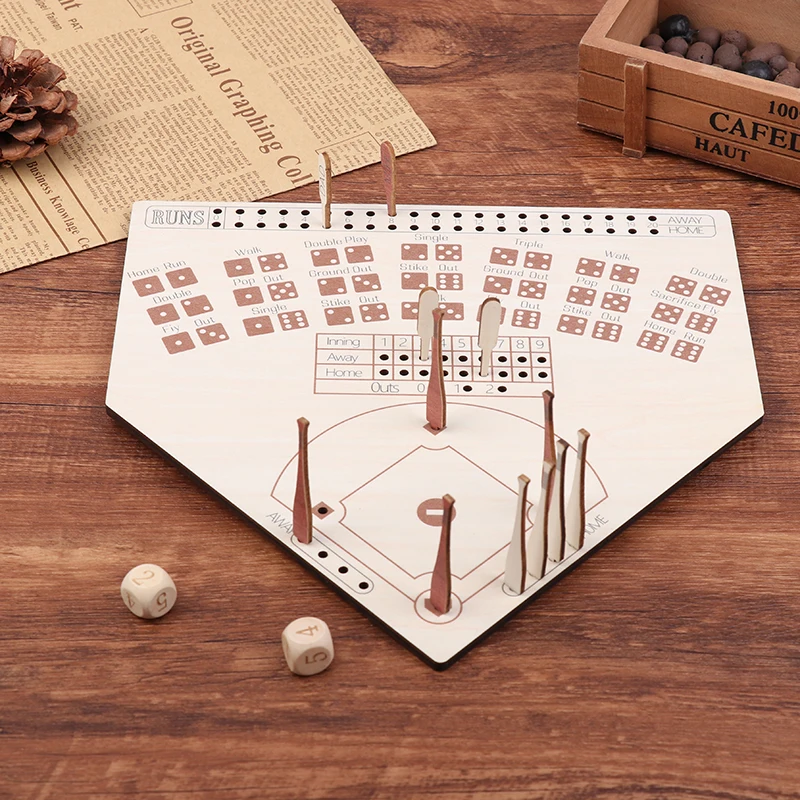 Baseball Board Game Wood Made Leisure Game For Family Party Holiday Coffee Travel Time Gameboard