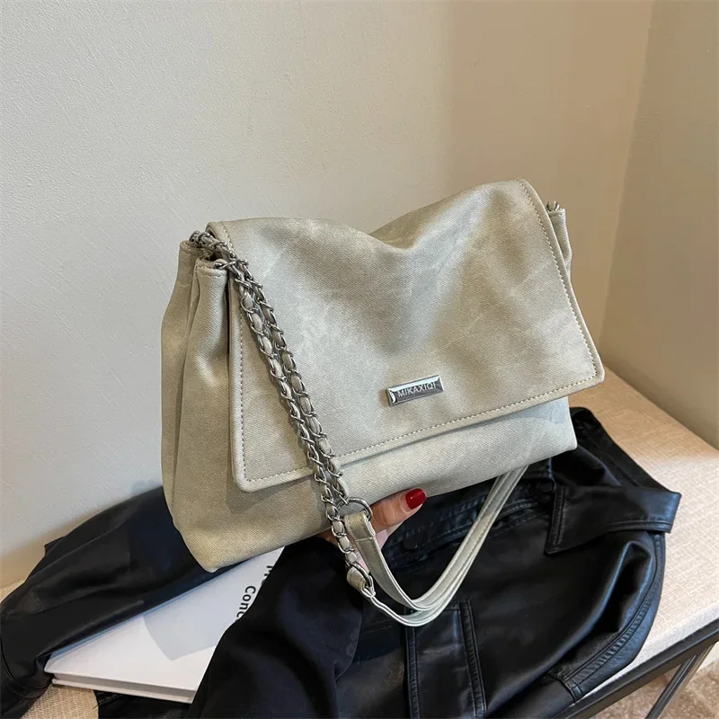 

2025 Trendy Women's Crossbody Bag, Large Capacity Flip Cover Shoulder Purse with Chain & Multi-Pockets