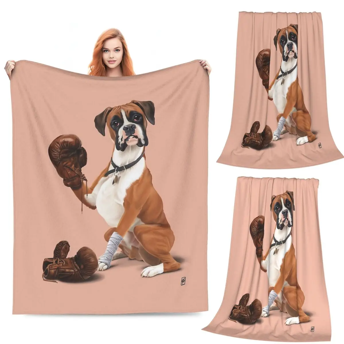 

The Boxer (Colour) Blanket Flannel Sofa Throw Blanket Multi-function Throw Blankets for Home Bedroom Outdoor Throws Bedspread