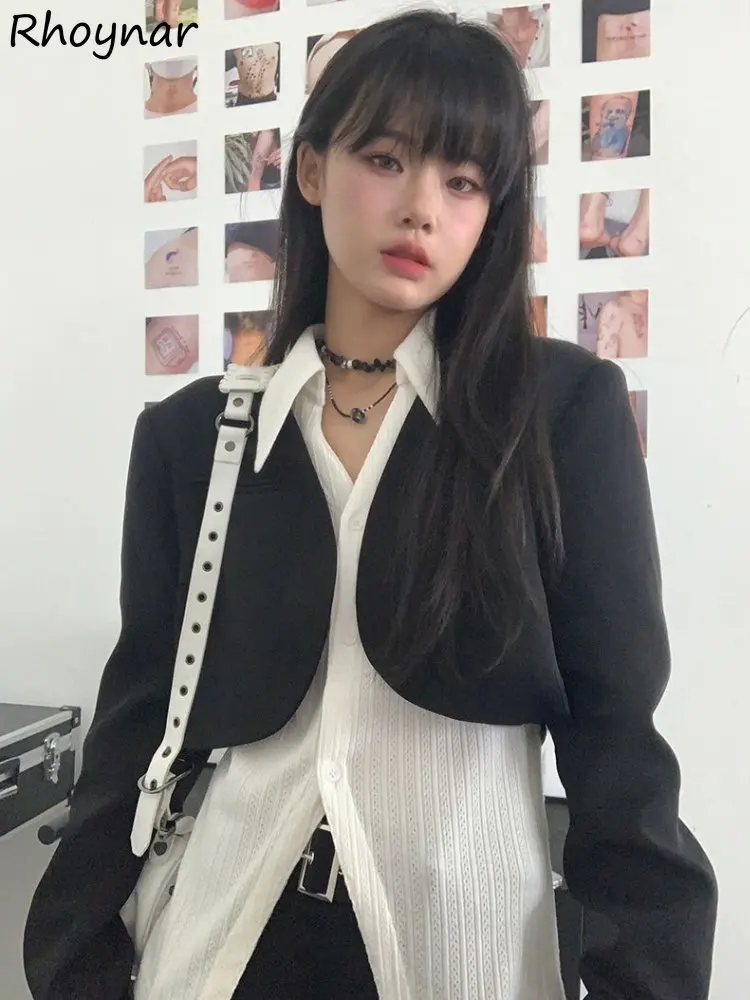 

Cropped Blazers Women 2022 Autumn New Korean Preppy Style Ins Chic Streetwear Ulzzang Casual Minimalist Fashion Office Ladies BF