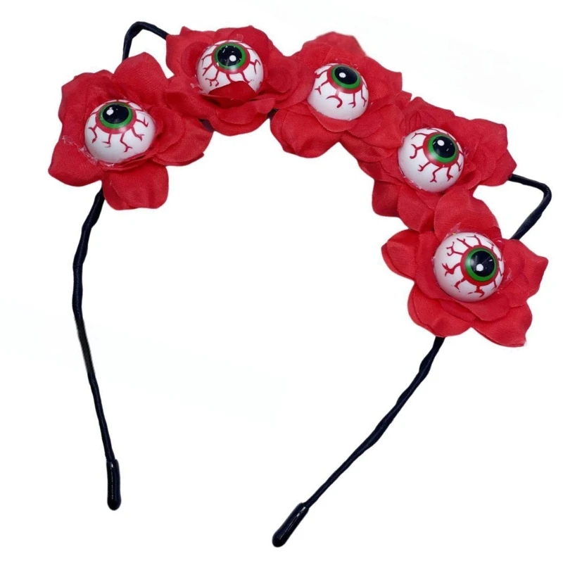 Black Ear Headband with Gory Eyeball Detail Headwear for Spooky Celebrations