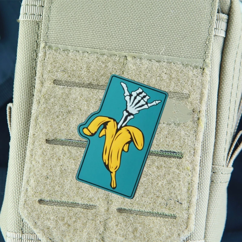 شارة معنويات لهيكل الموز من بولي كلوريد الفينيل ، شعار خطاف وحلقة ، يد جمجمة إبداعية ، رقعة مطاطية ، ملحقات حقيبة ظهر تكتيكية ، ملصقات #2