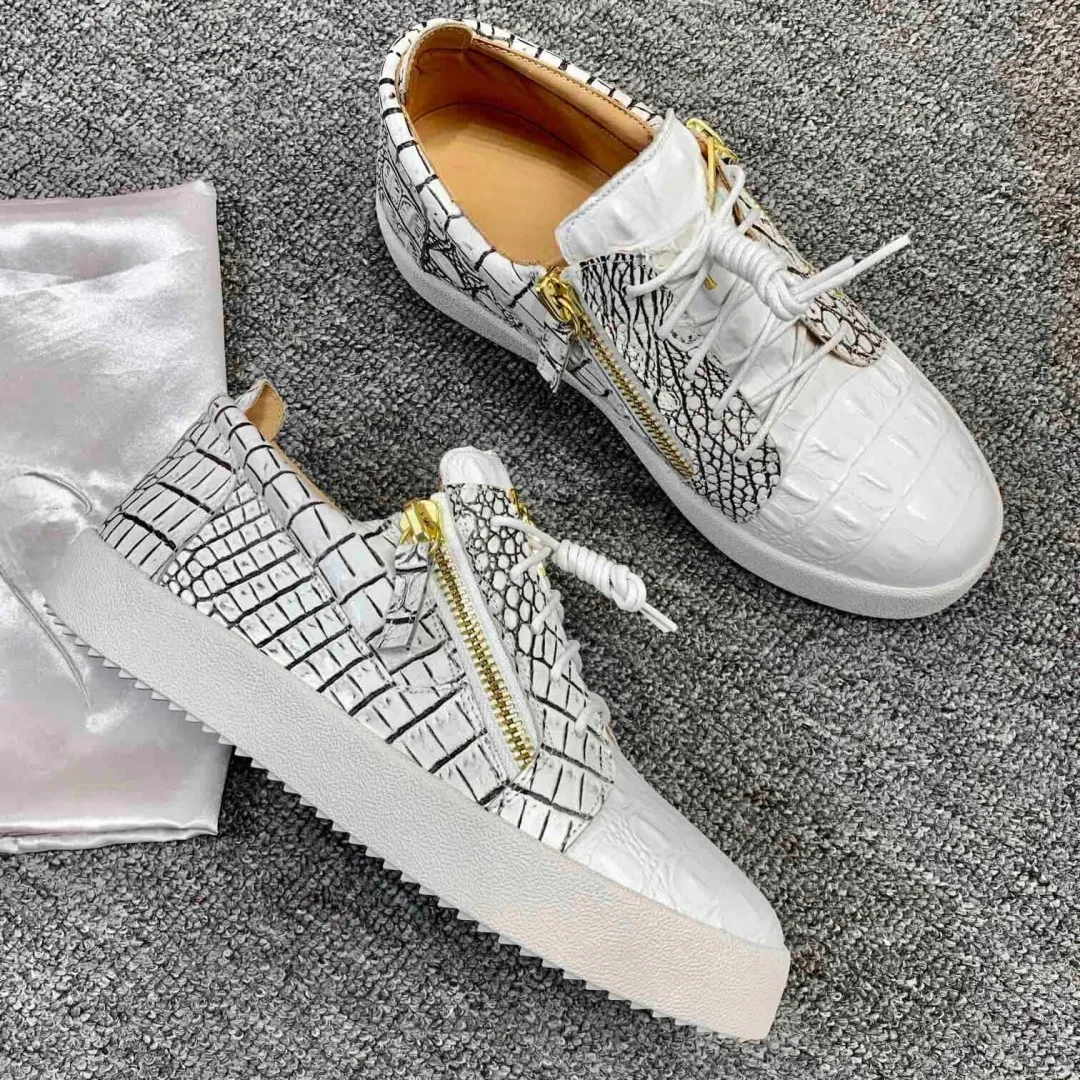 Nuevas zapatillas de deporte casuales de moda para hombres, zapatos de tenis de diseñador de marca para mujeres, mocasines GZ de cuero Real de lujo, zapatos deportivos 35-48 G0022