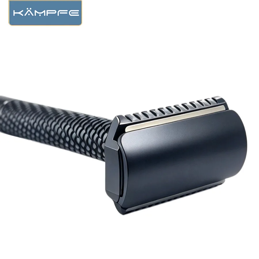 KAMPFE Aluminum Alloy Safety Razor 3 Replaceable Base Plates Mild Medium Aggressive Shaving Levels Manual Razor for Men