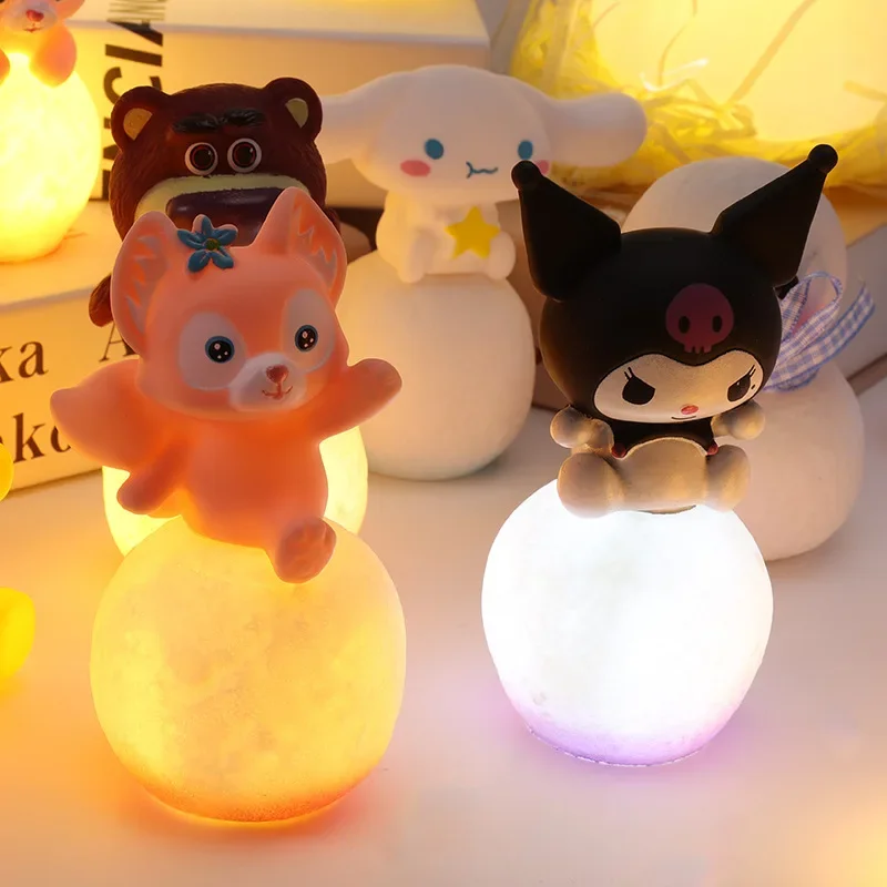 Miniso Hello Kitty Night Light Luminous ของเล่นเด็กโคมไฟข้างเตียงอะนิเมะการ์ตูน Kuromi Cinnamoroll เด็กน่ารักของขวัญ