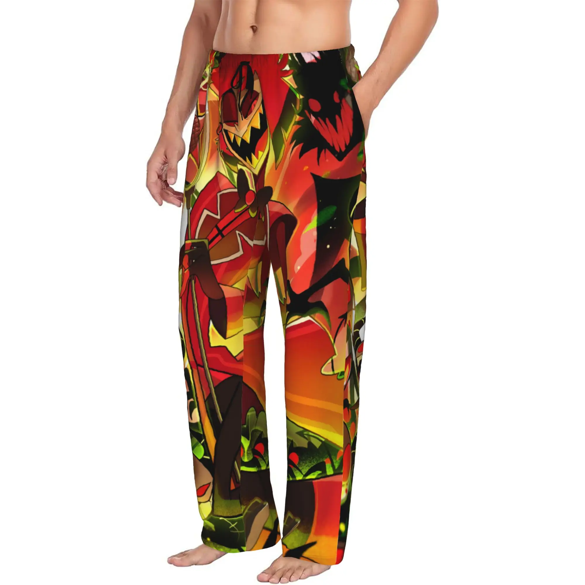 Custom Charlie Morningstar Anime Pajama Pants Men's Vaggie Angel Sleepwear Lounge Sleep Bottoms Stretch with Pockets