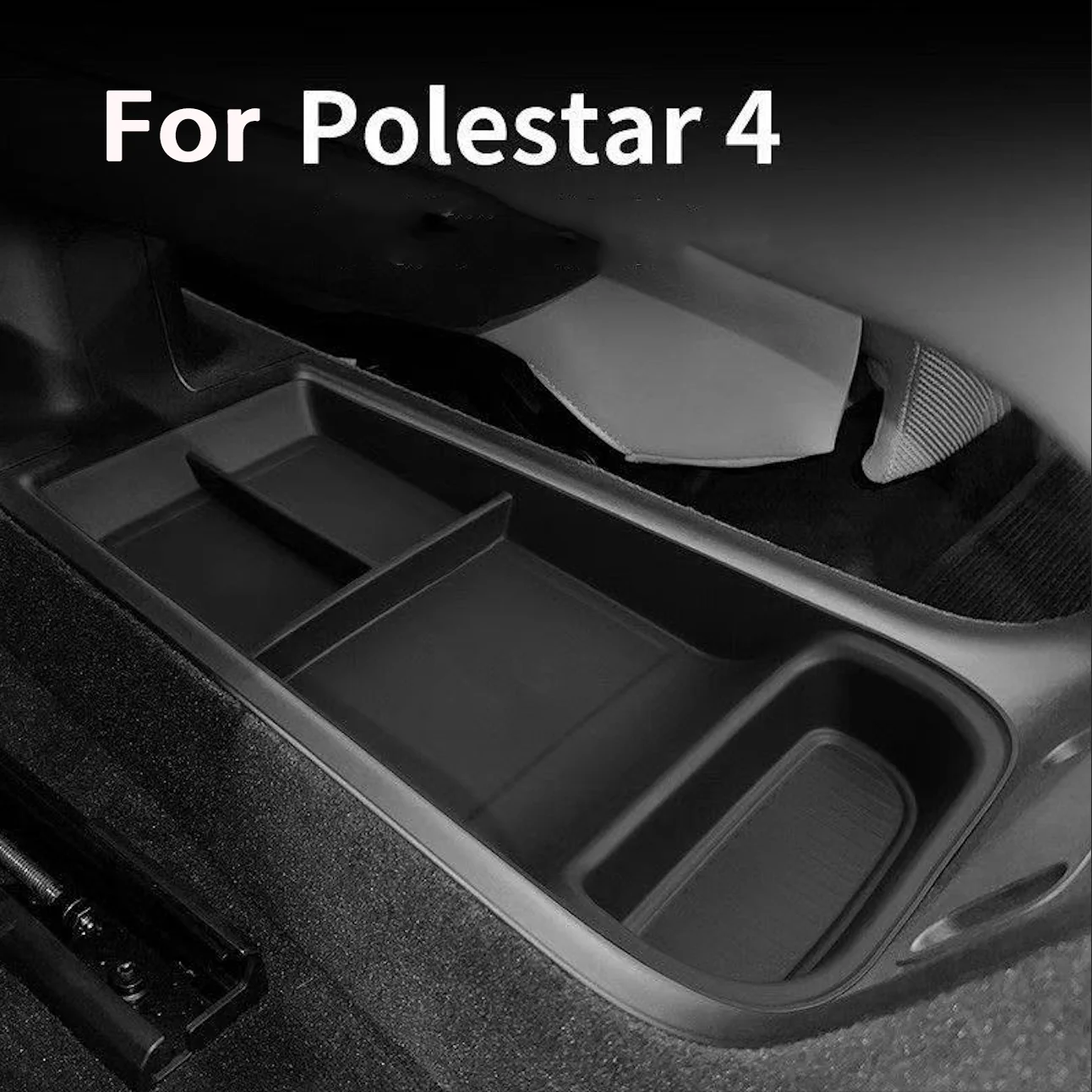 For Polestar 4 2023 2024 Year Car Central Storage Box Center Console Lower Layer Tray Organizer Accessories Tidying BLACK