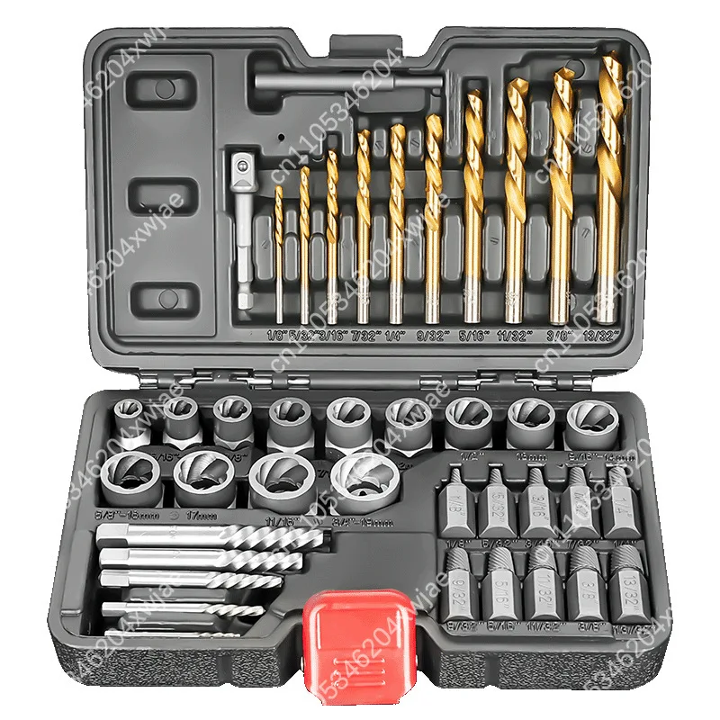 

Professional Reverse Spiral Damaged Bolt Extractor Set for Stripped Rusted Nut Screw Removal from Tire Wheel Axle