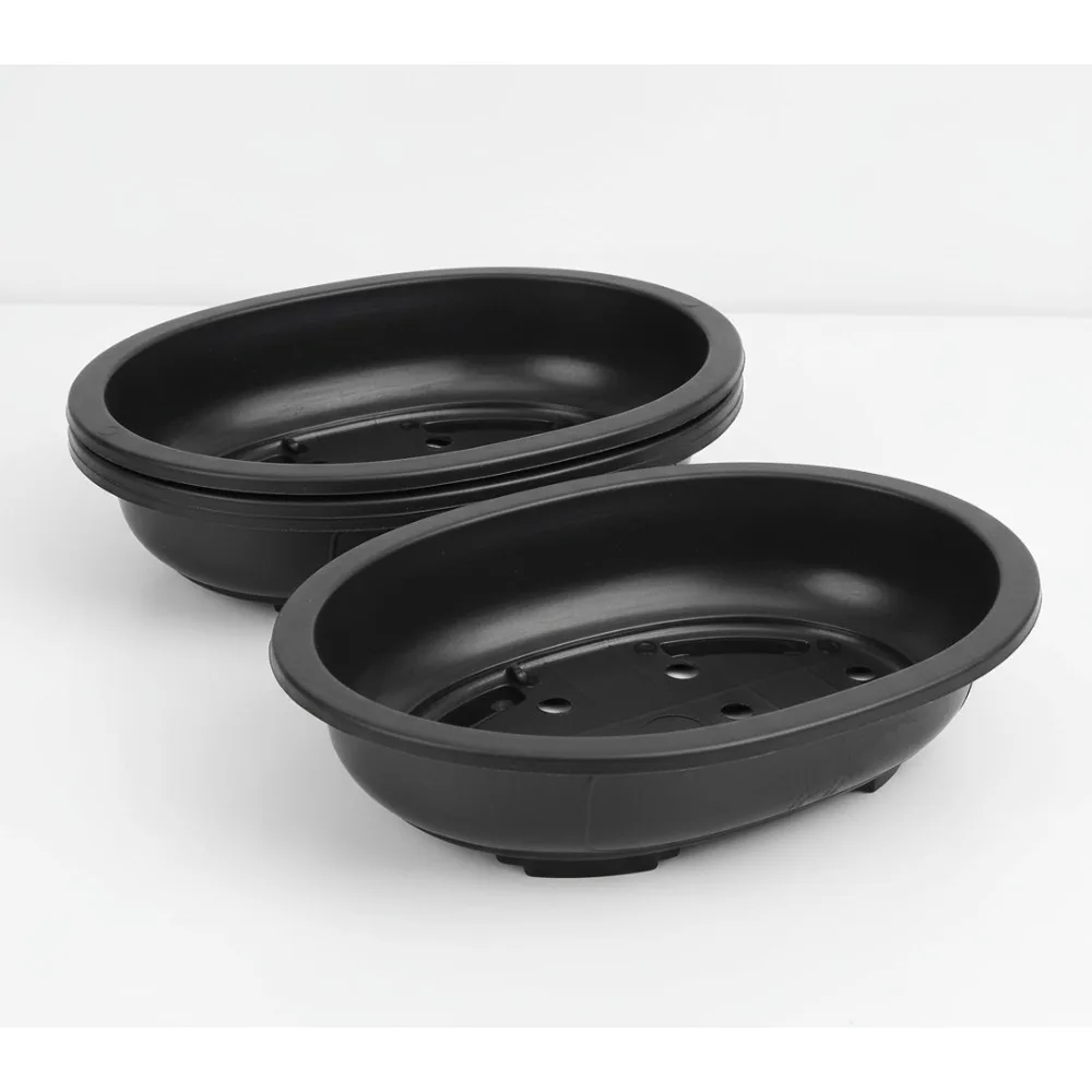 

6 PCS Large Oval Bonsai Training Pots with Drainage Holes, Plastic Deep Planters for Garden Balcony Indoor Outdoor