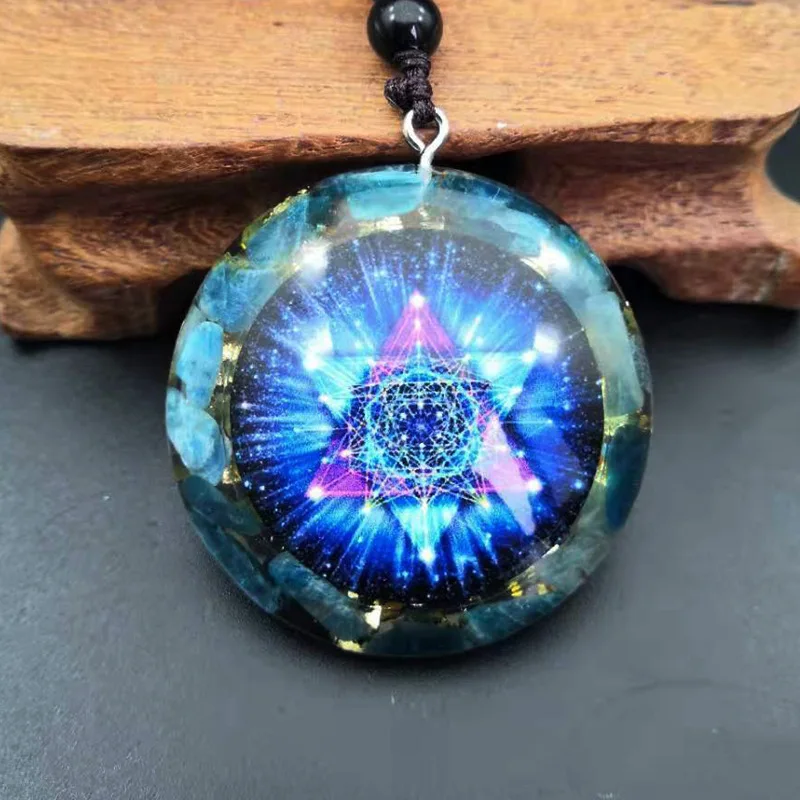 Handmade Orgonite Pendant Natural Crystal Stone Epoxy Resin Yoga Reiki Healing Necklace Jewelry for Women Men