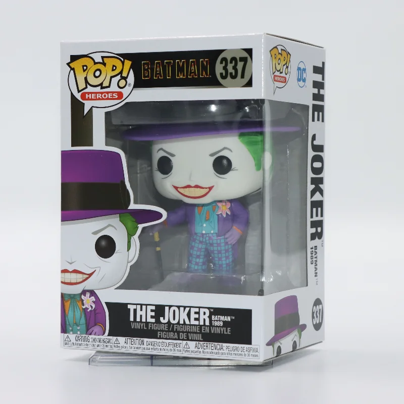 Héroes originales Funko Pop # 337 Figura de acción THE JOKER Batman 1989 figura de vinilo modelo juguete para regalo para niños decoración de muñecas