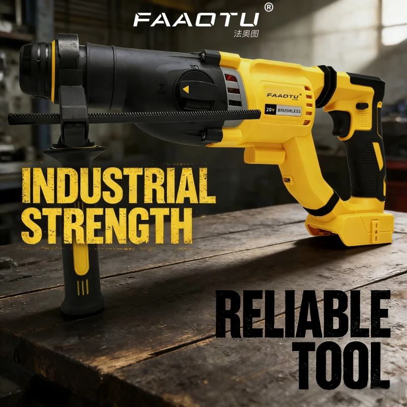 

FAAOTU DCH263 Brushless Cordless Rotary Hammer - 20V Compatible with DW Battery SDS PLUS D-Handle Concrete Drill Tool