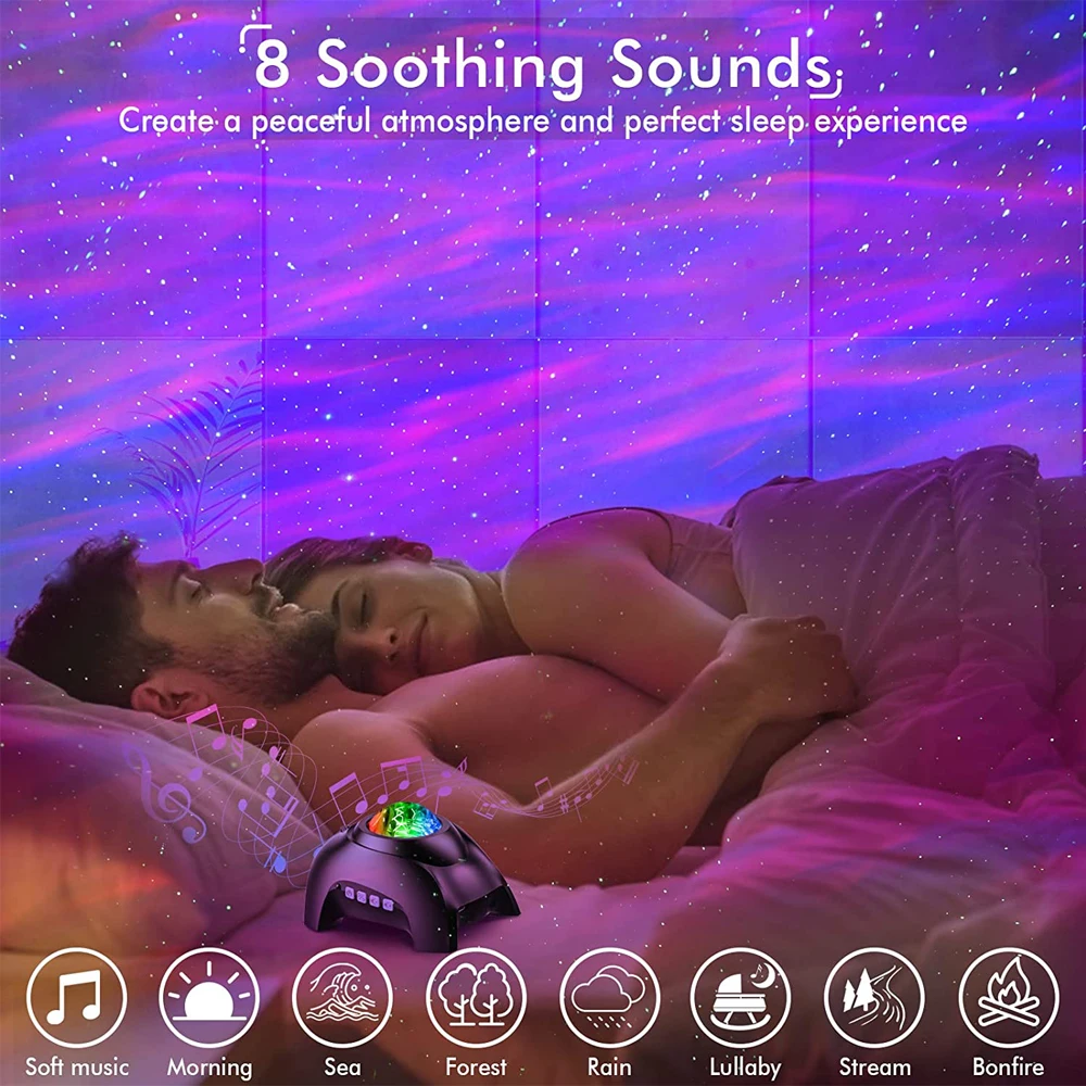 Projektor Galaxy Star do sypialni LED Night Light Projektor Aurora z głośnikiem Bluetooth Białe szumy i zdalny prezent do dekoracji pokoju