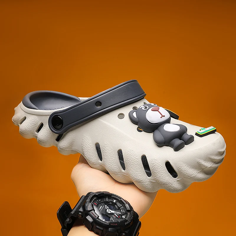 남성용 하이 퀄리티 EVA 슬리퍼, 두꺼운 바닥 방수 신발, 남성 브랜드 샌들, 야외 미끄럼 방지 비치 슬라이드, 여름