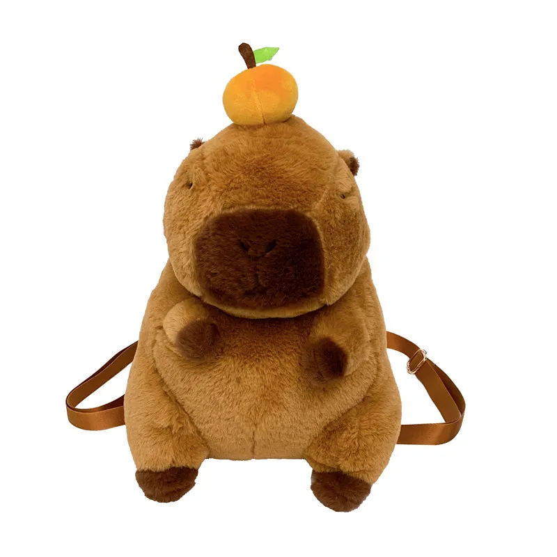 Kawaii Plush Capybara Toy Backpack Cute Large Capacity Stuffed Animal Plush Bag Boy Girl Backpack Kindergarten Gift for Girl