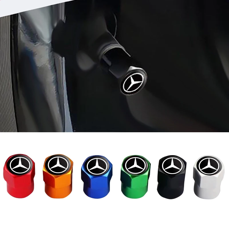 4 قطعة سيارة سبائك الألومنيوم اللون غطاء صمام لمرسيدس بنز W221 W222 W204 W205 W211 W212 W213 GLE GLC GLA الملحقات الخارجية