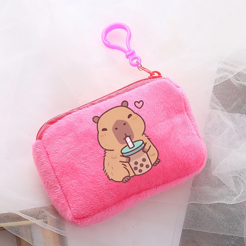 Cartoon Capybara 3.93inch Coin Purse for Teenager Student Cute Portable Wallet Anime Kawaii Printed Storage Bag Birthday Gifts