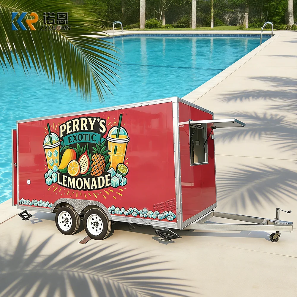 Outdoor Food Truck Mobile Catering Trailer Fully Equipped Customizable Appearance Capacity Beer Ice Cream Carts