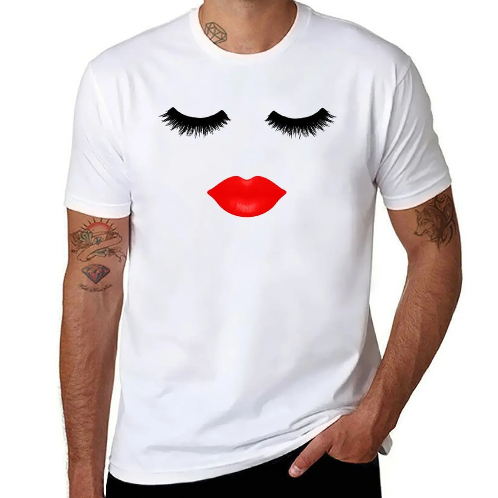 

Lips and Lashes T-Shirt t shirt man cotton t shirt custom print T-Shirt