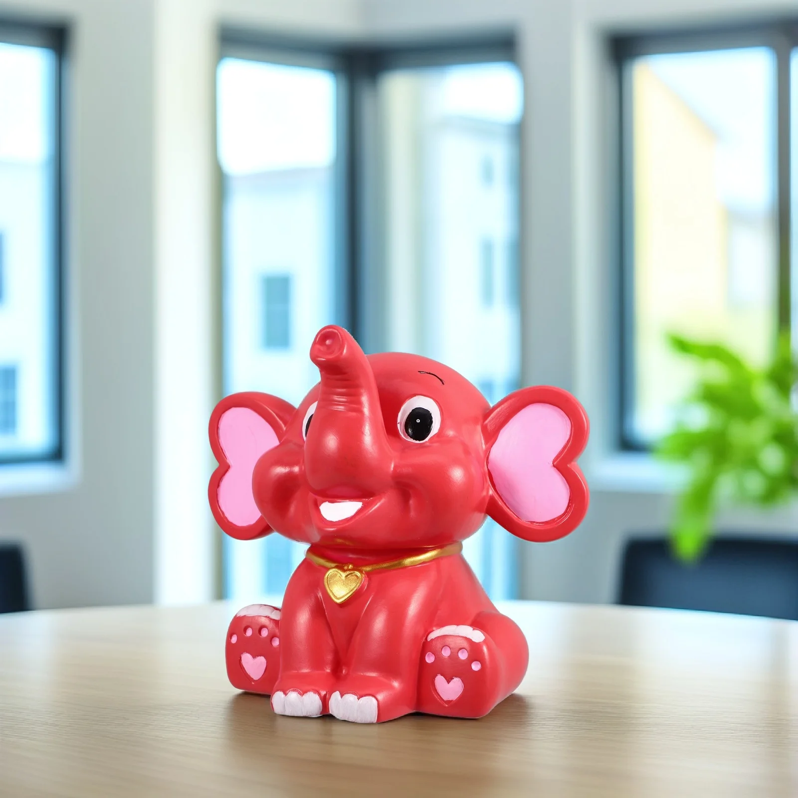 الفيل شكل الكرتون أصبع البنك شاتيربروف آمنة عملة حامل الاطفال توفير المال جرة سطح المكتب ديكور حصالة على شكل حيوان آمنة #2