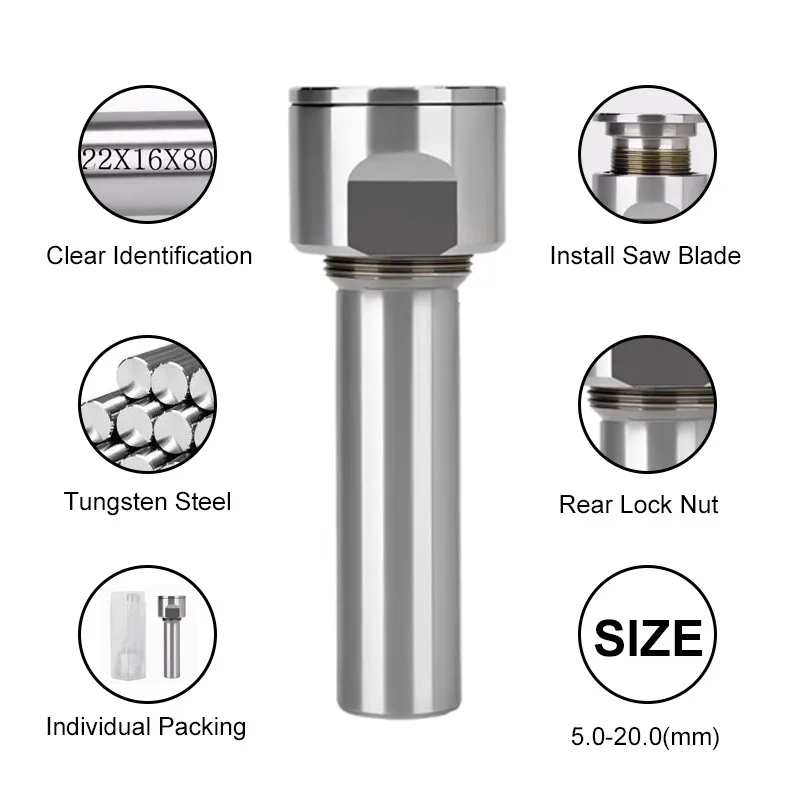 Imagem -02 - Yifino-tungstênio Aço Saw Blade Holder Cnc Lâmina de Serra Circular Ferramenta de Fresagem Centrando Máquina Haste de Extensão
