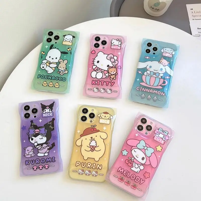 

Sanrio Cinnamoroll Kuromi Pachacco Kawaii Cartoon Candy Color for Iphone14Pro/xsmax Pinch Bag Phone Case Apple Fall Proof Couple