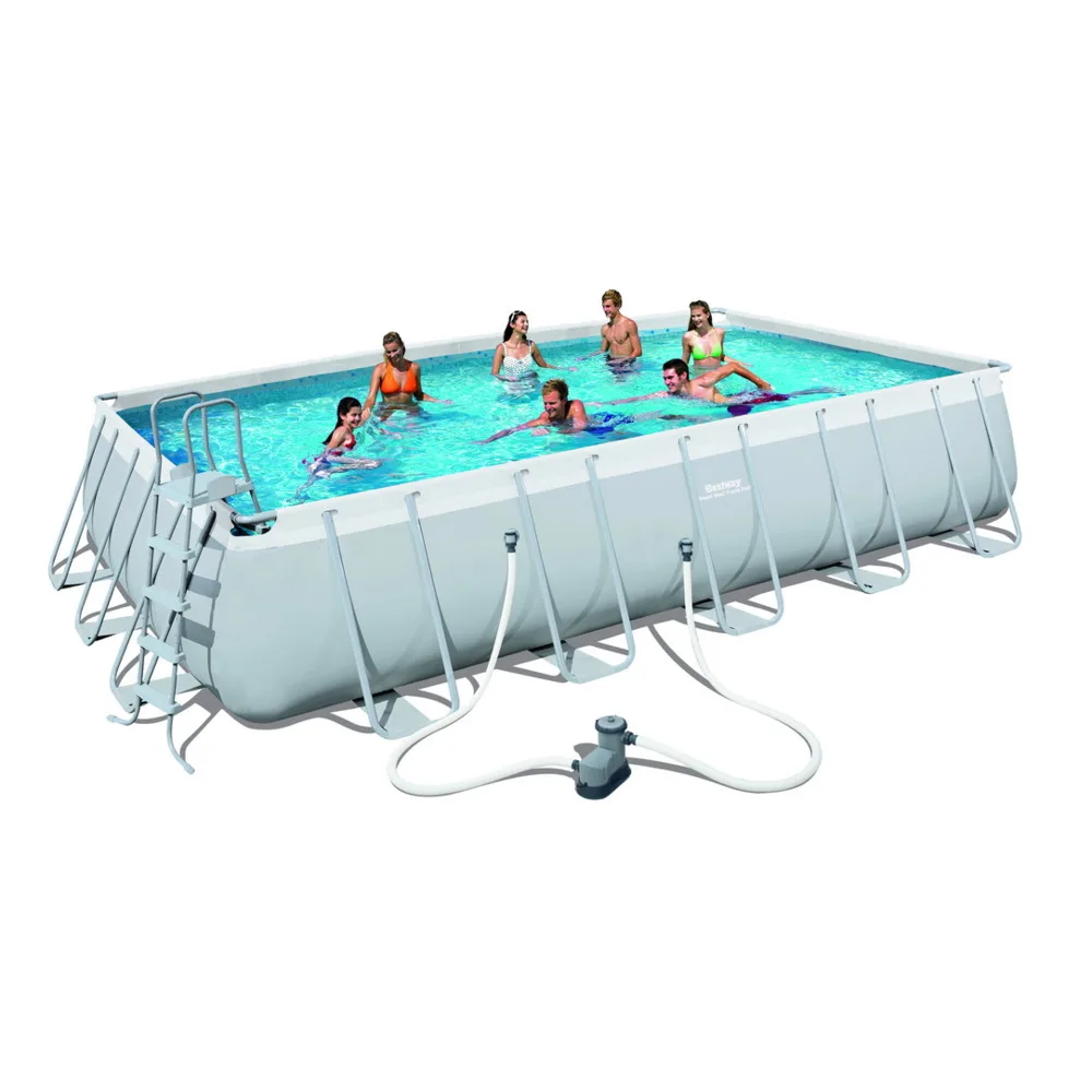 56470 Bestway 6,71x3,66x1,32 m Piscina con estructura rectangular de acero eléctrica 22'x12'x52 "Piscina sobre el suelo para liquidación familiar 165 kg