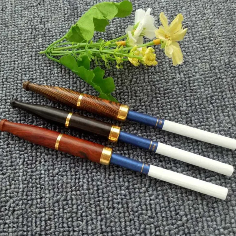 

New Clip Handmade Wooden Cigarette Holder Healthy Creative Tobacco Filter Recyclable Microfilter Cigarette tube Smoking Gadgets