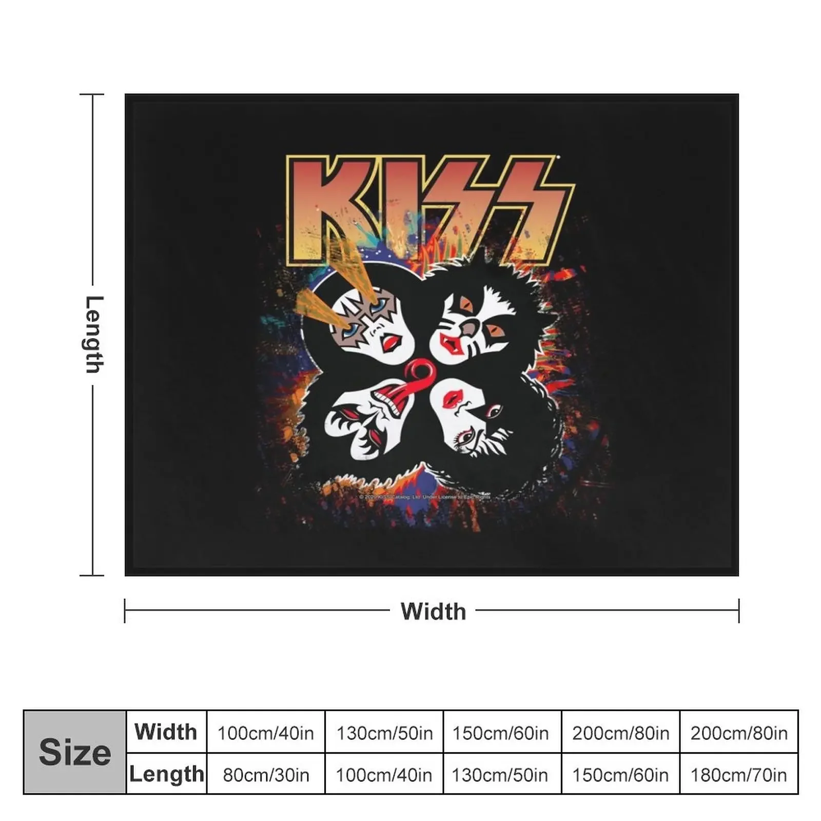 KISS ? the Band - Rock and Roll Over Splash Logo Throw Blanket Decorative Beds Thermal Blankets